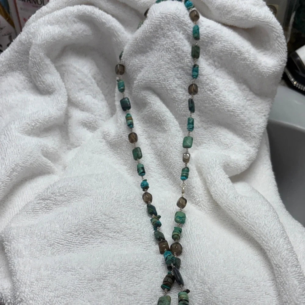 Inlay Stone Bear Pendant Necklace - Turquoise Multicolor heavy sterling silver - Picture 3 of 8
